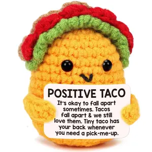 Positive Crochet Taco Birthday Gifts for Women Men Teacher Appreciation Mothers Day Graduation Gift Adult Kids Son Mom Dad Daughter Sister Friend Coworkers Self Care Emotional Inspirational Support