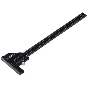 14-Inch CNC Machined Layout Scribe Gauge - Multi-Scale Measuring Tool with Enhanced Wide Base Stability, Marking Ruler, Layout Square, Thickness Gauge, Extra Surface Grip, Lightweight Handling for Furniture Makers, Woodworking