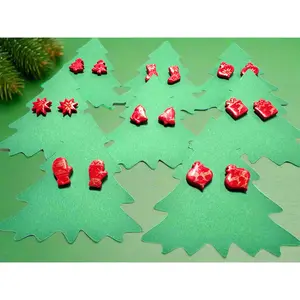 Winter Clay Earrings Holiday Christmas Earrings Polymer Clay Studs 1" Silk Screened Sweater Pattern Gold Paint Steel Stud Backs for Festive Jewelry