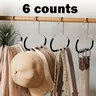 6 Counts Hat Organizer, Durable Stainless Steel Hangers with Reinforced Edges for Long-Term Use