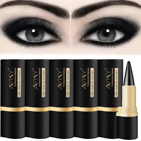 6pcs Solid Matte Black Eyeliner Waterproof Eyeshadow Pen Makeup Gifts For Beginners Easy To Apply Long Lasting Stain Resistant Creamy Formula Cosmetic
