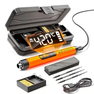 USB or battery dual-use soldering iron, 3-speed temperature adjustable, the digital display usb solder tool set with 3pcs soldering tips