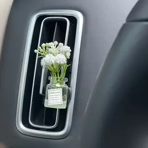 Mini Floral Car Decorations, Cute Car Decor, Girly Car Accessories, Glass Material, Hanging Ornament for Women & Girls, Interior Dashboard Accessories, Auto Small Items