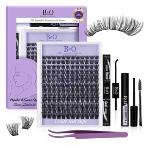 DIY Lash Extension Kit 156 PCS 8-18mm Lash Clusters Cluster Eyelash Extensions Kit with Lash Bond Seal and Lash Applicator Tool B05