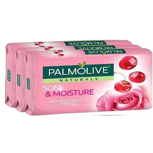 Palmolive Naturals Bath Soup, Soft And Moisturizing, Rose Petals And Cherries Fragrance 80g Pack Of Four (4), 12  pieces In 1 Pack. The cherry flower gives the soap a perfect sent that makes your bodies radiant, cleanse, Comforted and Scented.