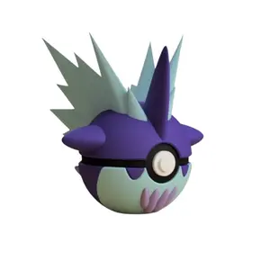Toxtricity Low Key Form Poke Ball - Inspired 3D Printed Collectible