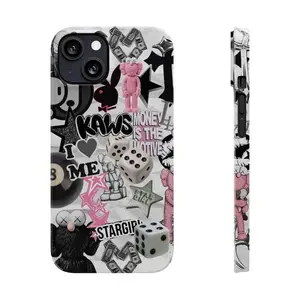 Streetwear Hypebeast Collage Phone Case for iPhone 17 16 15 14 13 12 11 Pro Max Plus - Trendy KAWS Inspired Aesthetic Shockproof Cover