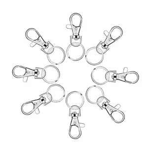100 Pcs Keychain Hooks with for Key Rings Clips DIY Craft Lanyard Jewelry Ma