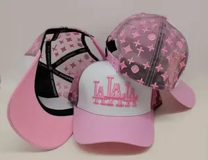 Rude Awakenings LALALA PINK Cap with Pink and White Design and Black Back