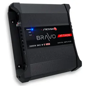 Stetsom Bravo Attack 3000 1-Ohm Mono Car Audio Amplifier - 3000W RMS, Full Range, Bass Boost for Car Stereo Upgrade, Subwoofer System Amplifiers
