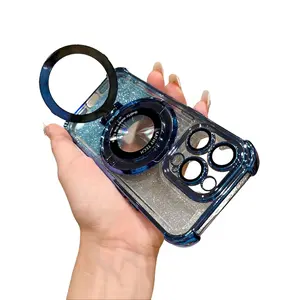 Luxury Glitter Phone Case Holder & Magnetic Protective Cover for iPhone 11 112 13 14 15 16 Pro Max Plus | Shockproof & Durable Cellphone Accessory