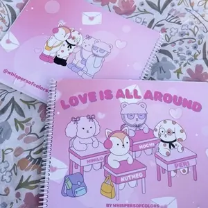Love is all around COLORING BOOK ONLY with Adorable Characters and Heartfelt Design for Creative Fun by