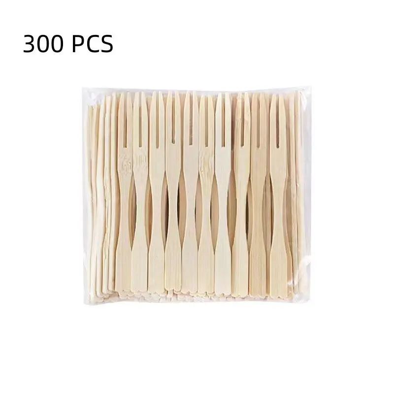 300 Pieces 3.5 Inch Bamboo Disposable Mini Food Picks, Dual-Ended Fruit Cocktail Sticks, Ideal for Party Use, Dull Tip Design, Portable