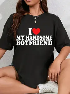 100% Cotton I Love My Handsome Boyfriend I Heart My Handsome Boyfriend T-Shirt