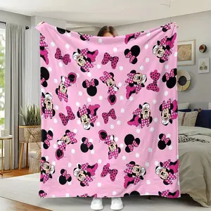 Large Minnie Bow Print Blanket, High Weight, Soft Warm Blanket, Multiple Sizes, Bed Sofa Outdoor Camping, Office Nap Shawl, Perfect Gift