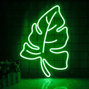Leaf Shaped Neon Sign, USB Powered LED Neon Light, Wall Mounted Decorative Light, Suitable for Room Decoration, Study Room, Bedroom, Farm, Home Wall Window Decoration