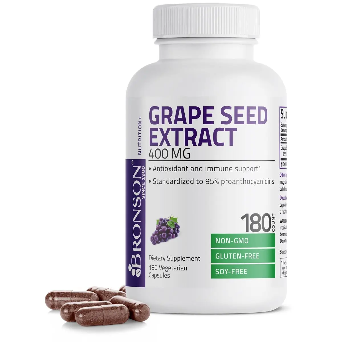 Bronson Grape Seed Extract Non-GMO - 400 mg for Healthier Lifestyle