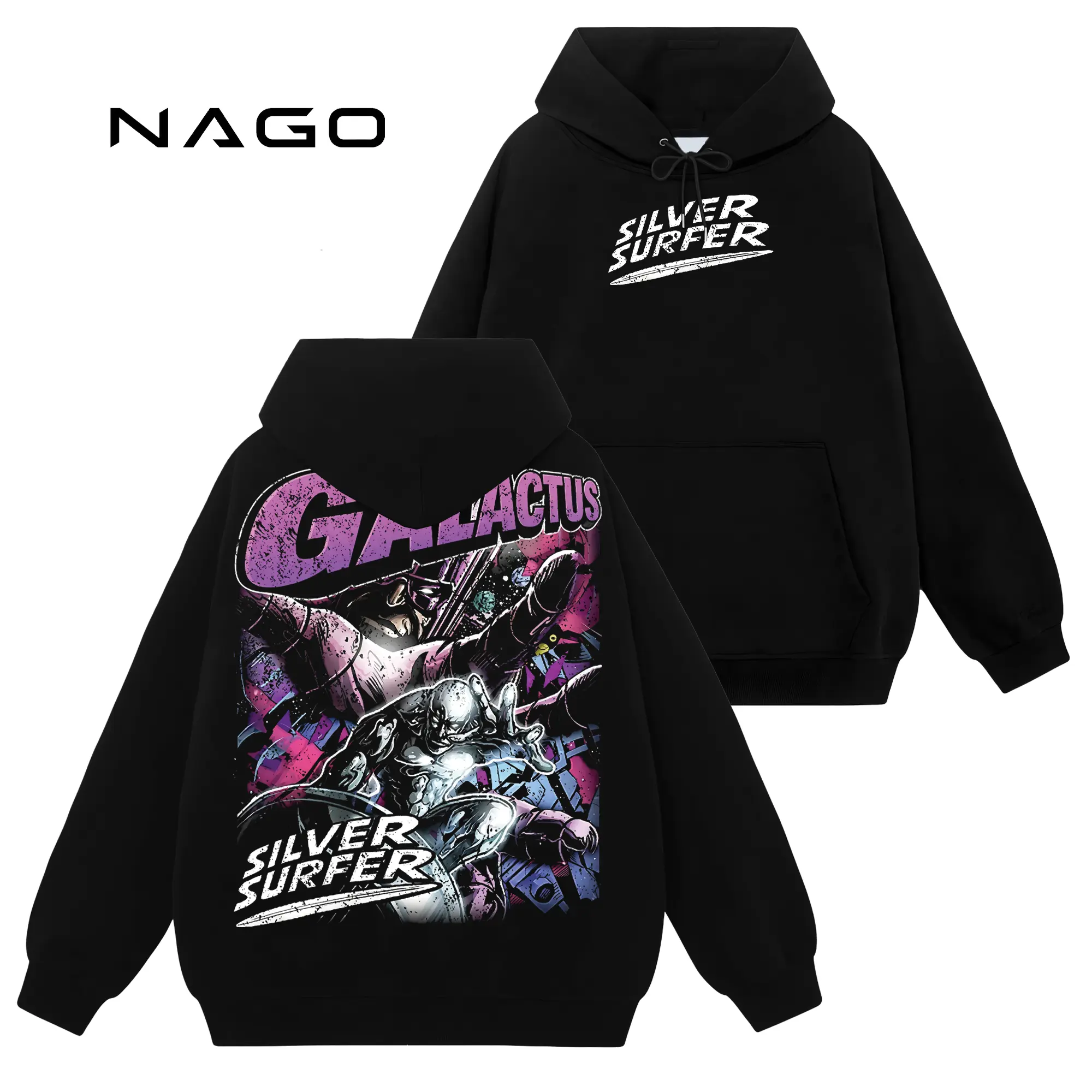 [Nago Shop] Limited Silver Surfer Herald of the End Galactus Cosmic Devourer #485 Unisex Cotton TShirt Sweatshirt Hoodie Top, Retro 90s Y2K Graphic Seamless Basic Casual Everyday Streetwear Tops, Gift For You