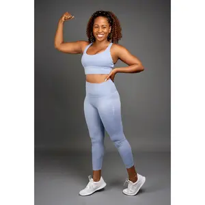 Yoga Best Blue - Sporty Top & Leggings Set in Blue for Active Wear
