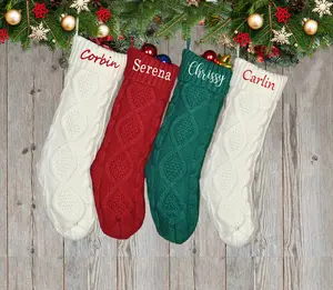 Personalized Christmas Stockings embroidered Christmas Stocking christmas Gift knitted Christmas Stockingsmonogram Family Stockings