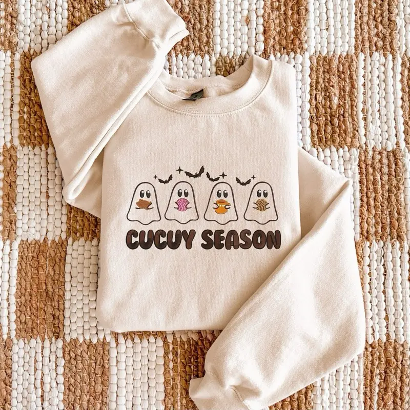 Sand Cucuy Season Embroidered Sweatshirt Unisex Cotton Fabric