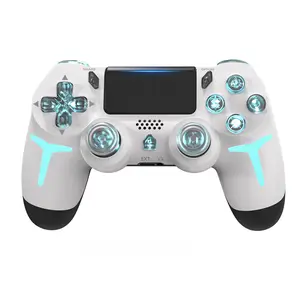 Wireless RGB Gaming Controller with Tri-Color Lighting Compatible with PS4, PS3, and PC RGB Lighting, LED Bluetooth Gaming Controller Six-Axis Gyroscope, Dual Vibration Feedback