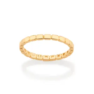 GOLD RECTANGLE TEXTURE SKINNY RING