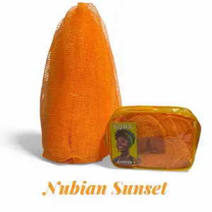 KORA NET’s Nubian Sunset is an Authentic African Exfoliating Net Sponge for Gentle Skin Care bath tool