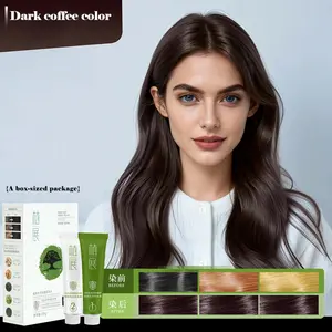 Zhizhan Botanical Hair Dye Cream for Gray  Hair Root Touch Up-Deep Coffee Brown 3.4  120g