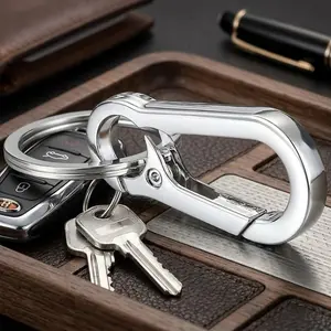 Titanium Carabiner Keychain: Multi-Function Quick Lock System, Waterproof Anti-Theft Key Holder, Heavy-Duty Camping Clip, Essential EDC Accessory for Outdoor & Urban Use.
