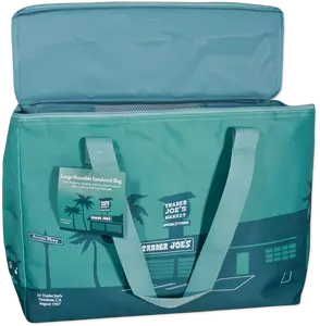 Large Insulated Tote - 8 Gallon Reusable Cooler Bag - Dusty Blue