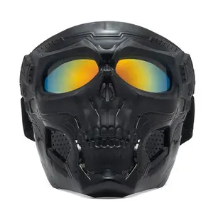 ATV Motorcycle Riding Skull Mask - Halloween CS Game Role Playing Skull Mask with Goggles for Skull Game Role Playing
