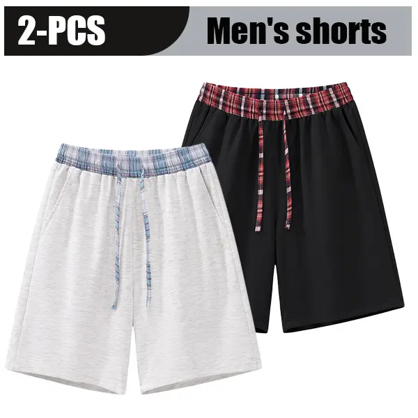 [Summer Vibes] Men’s solid-color drawstring waist shorts, casual regular fit shorts with pockets, suitable for summer wear—men’s everyday bottoms.