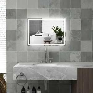 32" x 24" LED Bathroom Mirror with Lights, Dimmable Vanity Mirror with 3 Color Temperatures & Smart Touch Button, Anti-Fog Wall Mounted Makeup Mirror for Bedroom