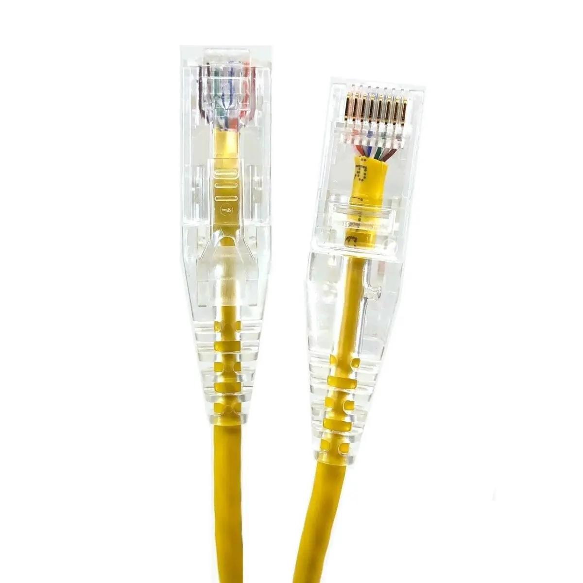 212 MAIN Cat6 UTP LAN Cable with RJ45 Gold Plated Contacts - 25 ft, 28AWG Ultra Slim (50% Smaller Outer Jacket Diameter, Slimmer Profile), Pure Copper, Yellow, Pack of 5