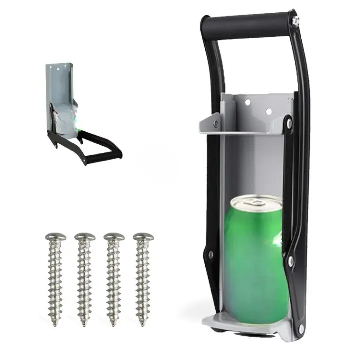 12-Ounce And 16-Ounce Can Crushers, Wall-Mounted Crushers, Upgraded Handles, Environmentally Friendly Recycling Tools For Recycling Soda And Beer Cans, Etc. (Gray)