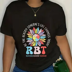 100% Cotton Registered Behavior Technician Funny RBT T-Shirt Women'S Men'S Graphic Tee