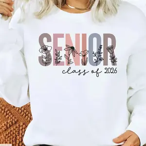 Floral Senior Sweatshirt Class of 2026, Cute Graduation Crewneck for High School or College Girls, Flower Senior Sweater, Class Party Gift Idea