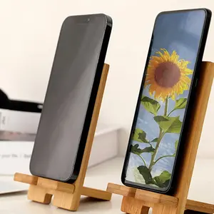 Wooden Storage Rack, Portable Detachable Phone Holder, Office Living Room Study Dorm, 1pc Natural Wood Color Organizer Stand