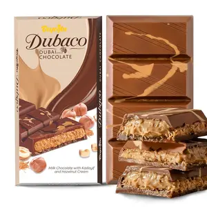 Beyoglu Dubaco Dubai Chocolate Bar Hazelnut 7.05 Oz (Pack of 1), Luxury & Premium Dubai Milk Chocolate Bar Filled with Hazelnut Cream, Butter & Shredded Knafeh Kadayif