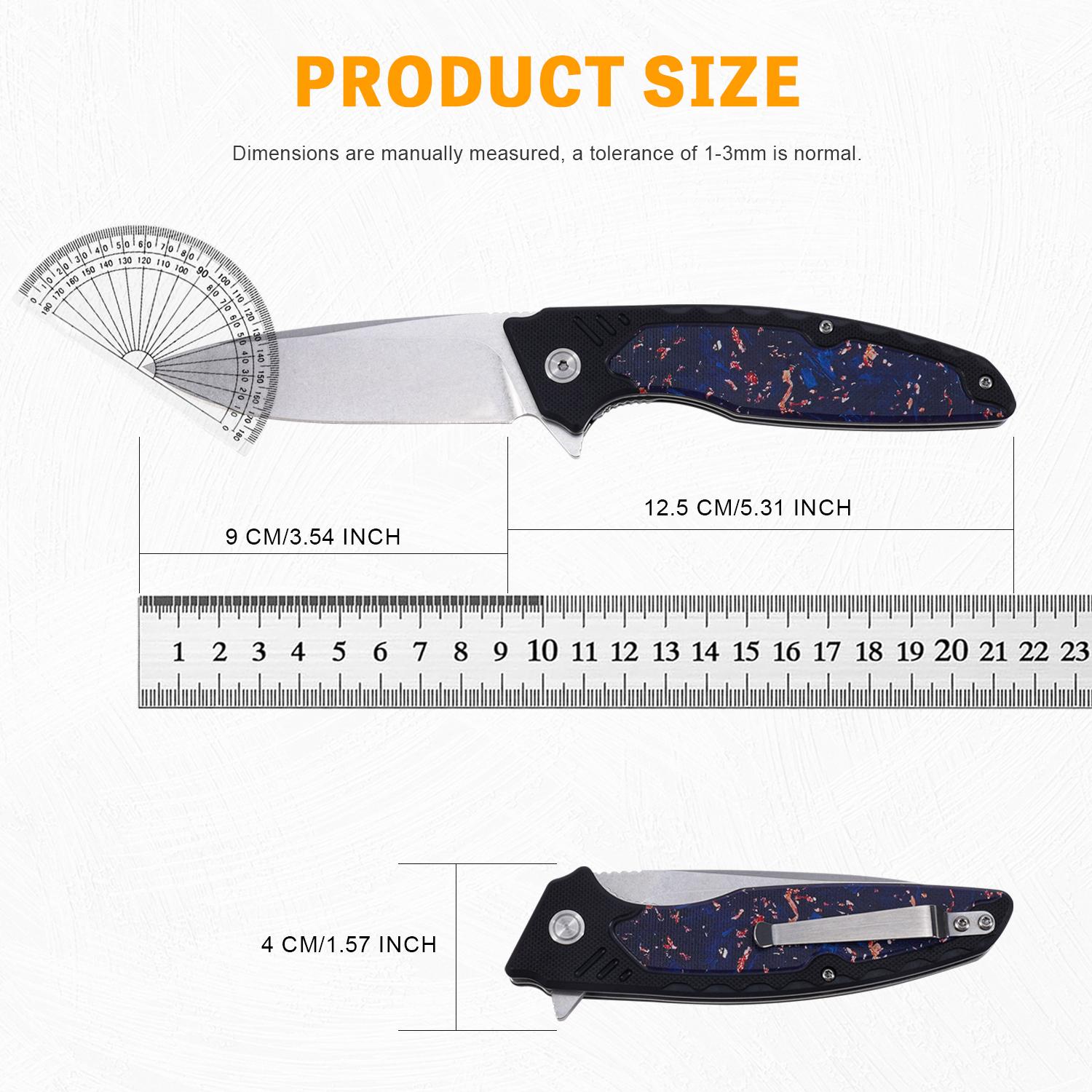 EDC multifunctional starry sky tactical outdoor folding knife with a G10 ergonomic handle; convenient pocket/belt clip for easy carry; outdoor cutting tool designed specifically for climbing and fishing; an essential item for camping and hiking.