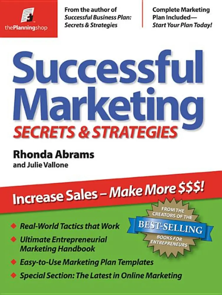 Used Marketing Handbook: "Successful Marketing: Secrets & Strategies" by Rhonda Abrams (Paperback) for Entrepreneurs, with Sales Templates & Business Insights