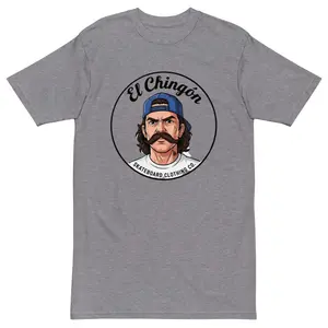 El Chingon Skateboard Clothing - Color Gray, T-Shirt. Be El Chingon of your Block.