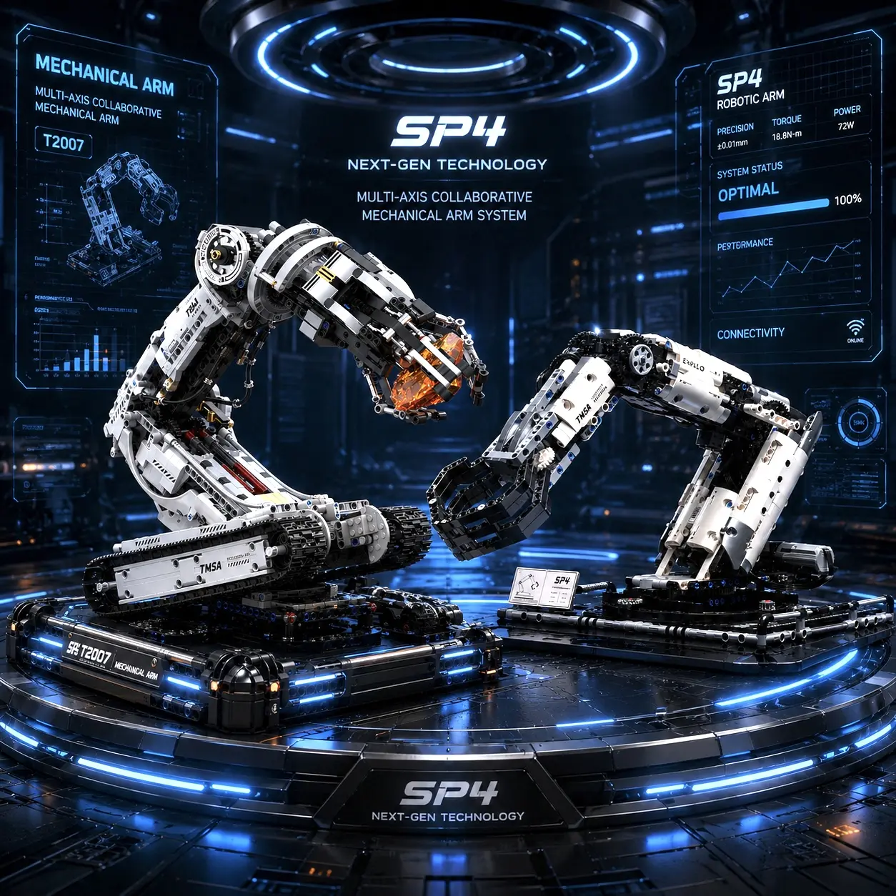 1000+ PCS RC & APP Programmable Robotic Arm Stem Building Blocks Set, Technic Mechanical Claw with Precision Grabbing, DIY Engineering Coding Toy, Futuristic Desktop Gadget, Ideal Gift for Adults Teens (Father’s Day Gift),summerwins