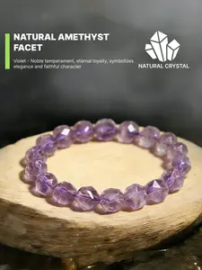 Natural Amethyst Cut Exquisite Bracelet - Amethyst is originally the "Stone of Wisdom", corresponding to the human eyebrow center wheel. It is a handmade and exquisite string for personalized layering/niche dressing. It is a daily eye-catching spiritual a