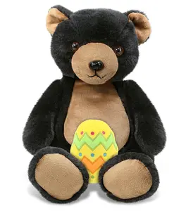 DOLLIBU 9-in Super Soft Cute Black Plushie - Polyester Spring-Theme Stuffed Toy with Yellow Easter Egg, Personalized Kids' Gift, Plushies