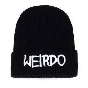 Weirdo Embroidered Knitted Beanie