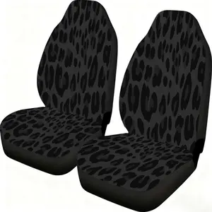 2-piece black leopard print car seat covers, Car seat cushions, suitable for front seats, with a high backrest design, suitable for sedans, SUVs and trucks, Halloween special clearance sale