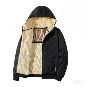 Men’s Winter Warm Jacket with Fleece Lining, Regular Fit, Polyester Fiber Material, Easy to Machine Wash, Cold Weather Casual Style, Medium Size Coats, Men’s Apparel, Plain Western Clothing, Outdoor Fun