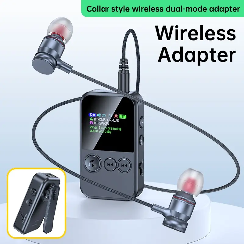 Bluetooth-compatible Transmitter, Wireless Audio Transmitter with LED Display, Compatible with Airplane, Stereo, Gym, TV, Car Hands-Free Call, 3.5mm Aux Adapter, Bluetooth-compatible Mp3 Player
